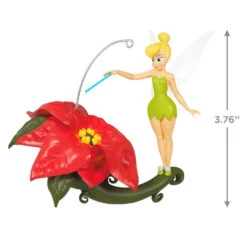 Hallmark Disney Tinker Bell Pixie-Dusted Poinsettia Ornament 10 Hallmark Disney Tinker Bell Pixie-Dusted Poinsettia Ornament -Hallmark Sales Store Tinker Bell on Flower Keepsake Ornament 2099QXD6637 03