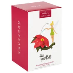 Hallmark Disney Tinker Bell Pixie-Dusted Poinsettia Ornament 11 Hallmark Disney Tinker Bell Pixie-Dusted Poinsettia Ornament -Hallmark Sales Store Tinker Bell on Flower Keepsake Ornament 2099QXD6637 04 1