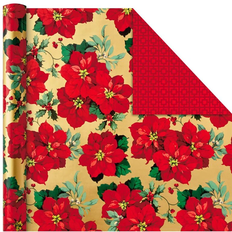 Hallmark Traditional Christmas 4-Pack Reversible Wrapping Paper Rolls, 150 Sq. Ft. 6 Hallmark Traditional Christmas 4-Pack Reversible Wrapping Paper Rolls, 150 Sq. Ft. - Image 4