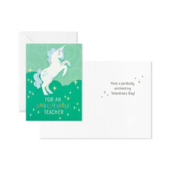 Hallmark Colorful Unicorn Classroom Valentines Set With Light-Up, Musical Mailbox -Hallmark Sales Store Unicorn Kids Classroom Exchange Valentines and Box 5VBX2959 03