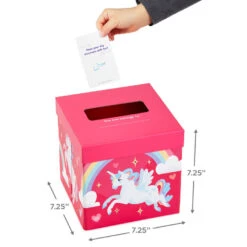 Hallmark Colorful Unicorn Classroom Valentines Set With Light-Up, Musical Mailbox -Hallmark Sales Store Unicorn Kids Classroom Exchange Valentines and Box 5VBX2959 04