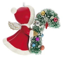 Hallmark Vintage Angel Porcelain Ornament -Hallmark Sales Store Vintage Angel With Candy Cane Keepsake Ornament 2499QXT4127 06