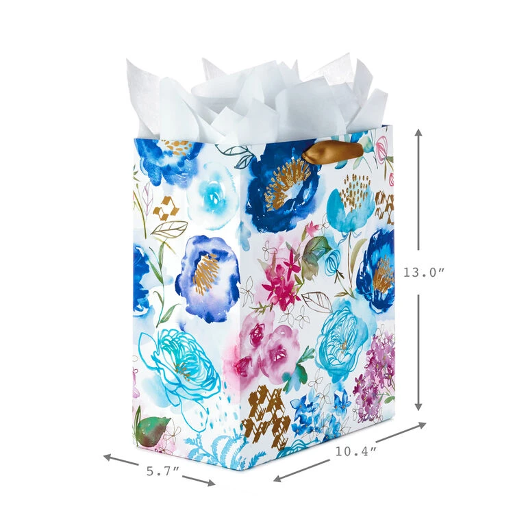 Hallmark 13" Watercolor 3-Pack Assorted Gift Bags With Tissue 5 Hallmark 13" Watercolor 3-Pack Assorted Gift Bags With Tissue - Image 3