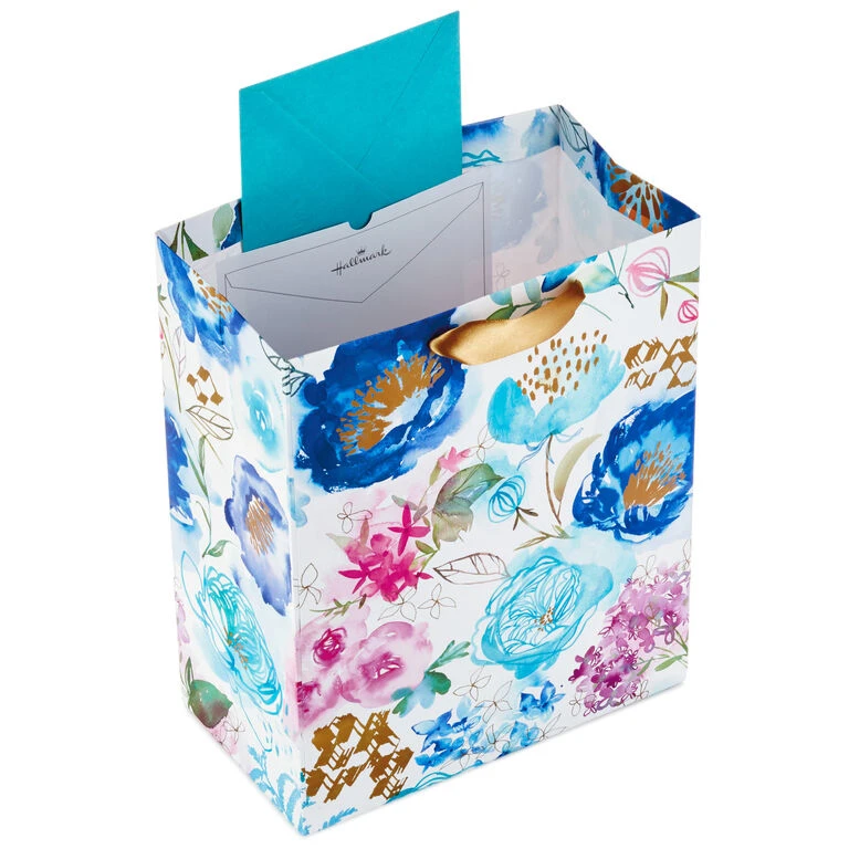Hallmark 13" Watercolor 3-Pack Assorted Gift Bags With Tissue 6 Hallmark 13" Watercolor 3-Pack Assorted Gift Bags With Tissue - Image 4