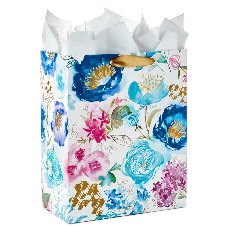 Hallmark 13" Watercolor 3-Pack Assorted Gift Bags With Tissue 8 Hallmark 13" Watercolor 3-Pack Assorted Gift Bags With Tissue - Image 6