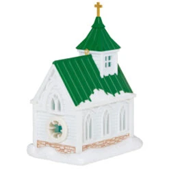 Hallmark Candlelight Service Ornament -Hallmark Sales Store White Church With Green Steeple Keepsake Ornament 2199QGO2767 06