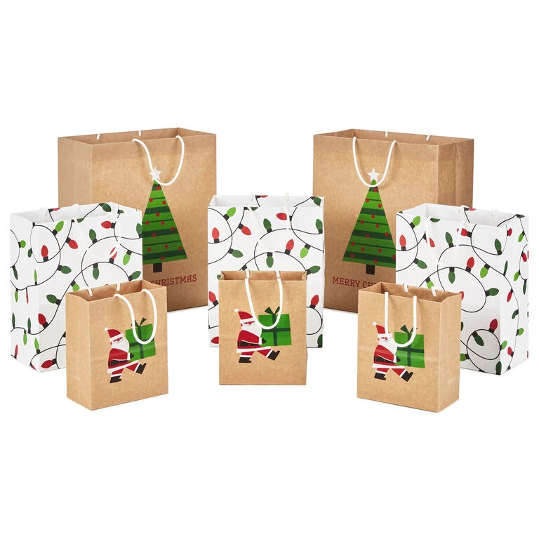 Hallmark Merry Mix 8-Pack Christmas Gift Bags, Assorted Sizes And Designs 3 Hallmark Merry Mix 8-Pack Christmas Gift Bags, Assorted Sizes And Designs
