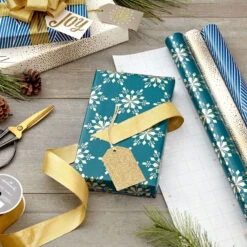 Hallmark Winter Glow 3-Pack Christmas Wrapping Paper Assortment, 80 Sq. Ft. -Hallmark Sales Store Winter Glow Christmas Wrapping Paper Assortment 5JXW1060 03
