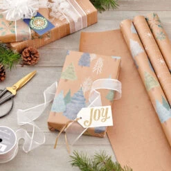 Hallmark Winter Nature Kraft Prints 3-Pack Christmas Wrapping Paper, 90 Sq. Ft. -Hallmark Sales Store Winter Nature 3Pack Christmas Wrapping Paper 5JXW1051 02