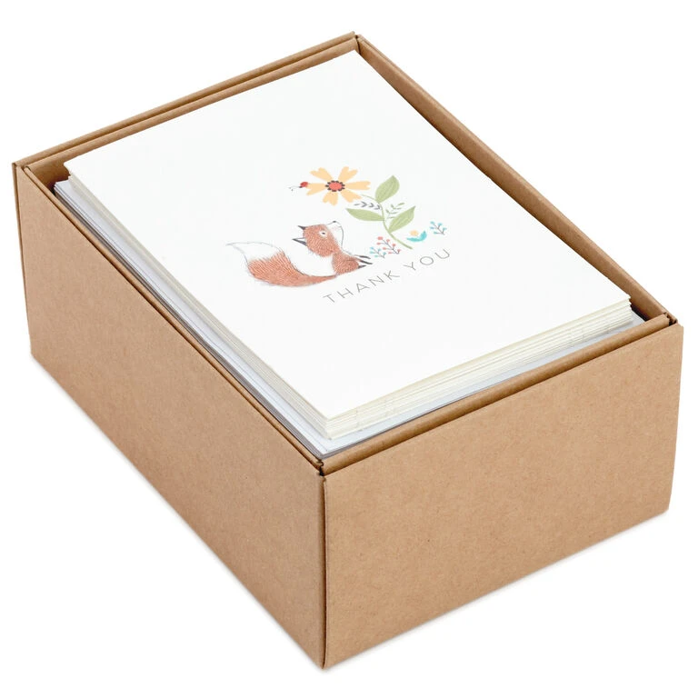 Hallmark Woodland Animals Assorted Blank Thank-You Notes, Box Of 48 3 Hallmark Woodland Animals Assorted Blank Thank-You Notes, Box Of 48