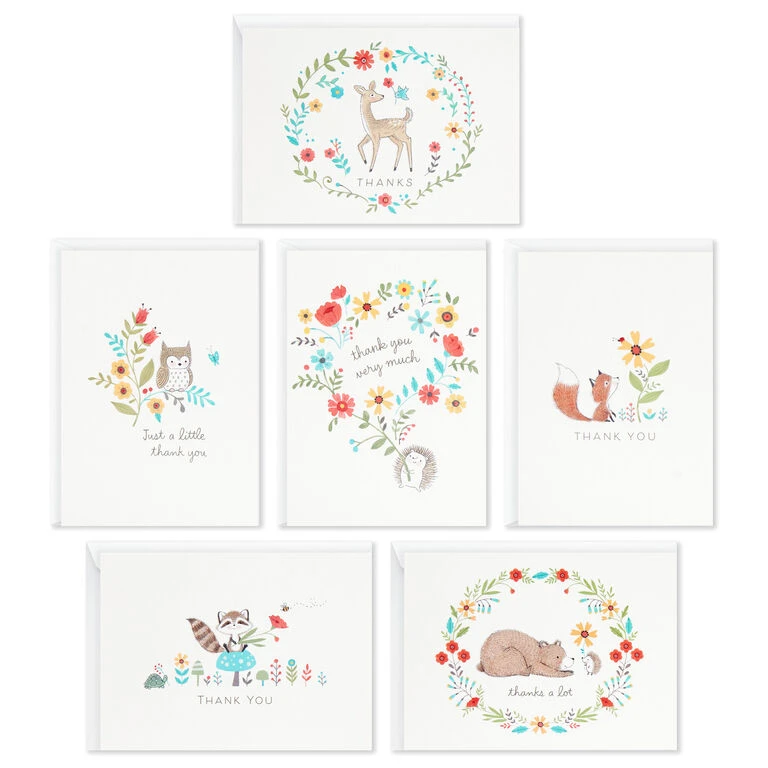 Hallmark Woodland Animals Assorted Blank Thank-You Notes, Box Of 48 4 Hallmark Woodland Animals Assorted Blank Thank-You Notes, Box Of 48 - Image 2