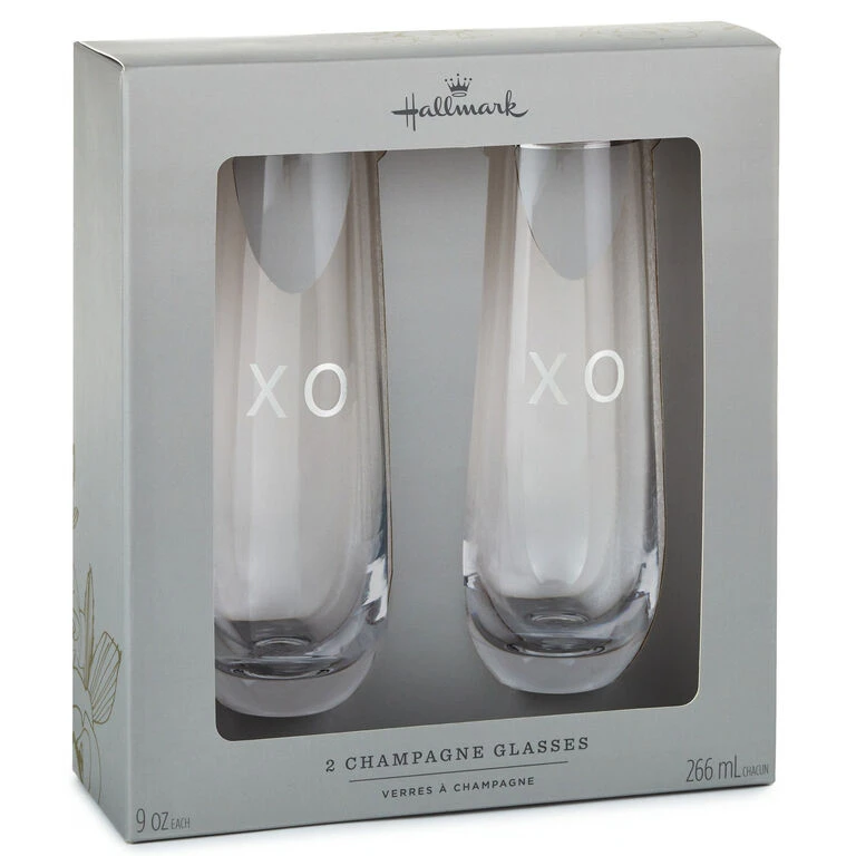Hallmark XO Stemless Champagne Flutes, Set Of 2 4 Hallmark XO Stemless Champagne Flutes, Set Of 2 - Image 2