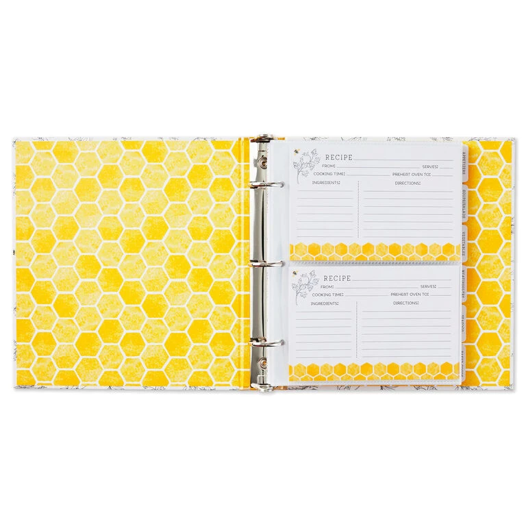 Hallmark Yellow Honeycomb Recipe Organizer Book 4 Hallmark Yellow Honeycomb Recipe Organizer Book - Image 2