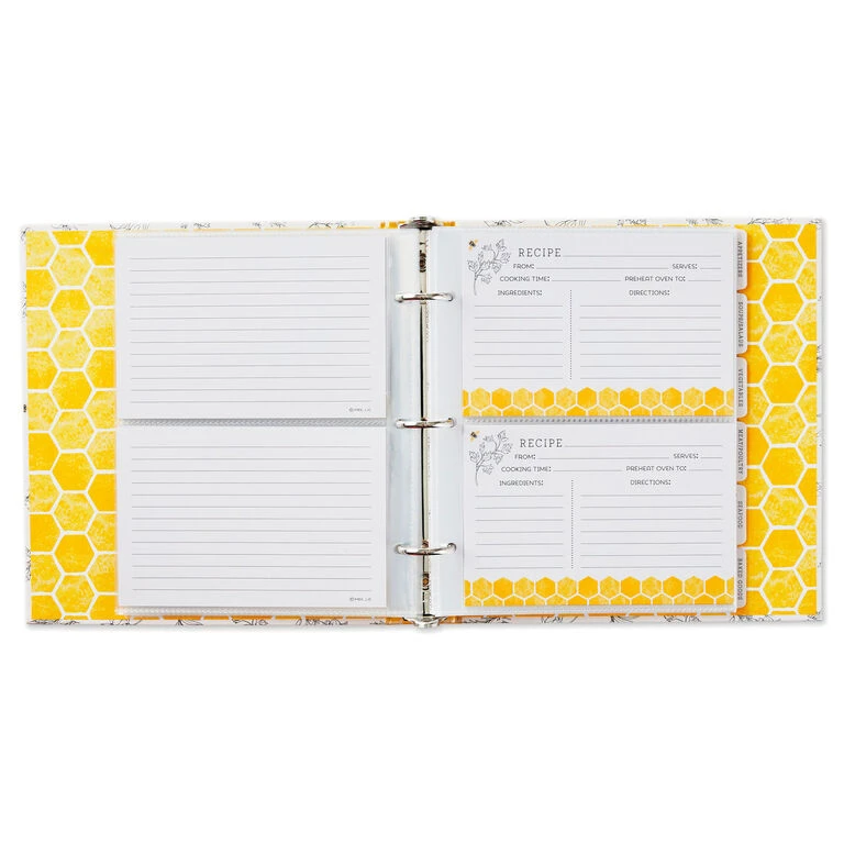 Hallmark Yellow Honeycomb Recipe Organizer Book 5 Hallmark Yellow Honeycomb Recipe Organizer Book - Image 3