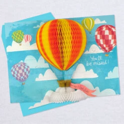 Hallmark 16" Hot Air Balloons Pop-Up Jumbo Goodbye Card -Hallmark Sales Store Youll Be Missed Balloon Goodbye Card 1499CBG1018 04