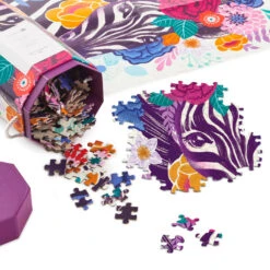 Hallmark Bold Beauty 550-Piece Jigsaw Puzzle -Hallmark Sales Store Zebra With Flowers 550 Piece Jigsaw Puzzle 1PUZ1431 02