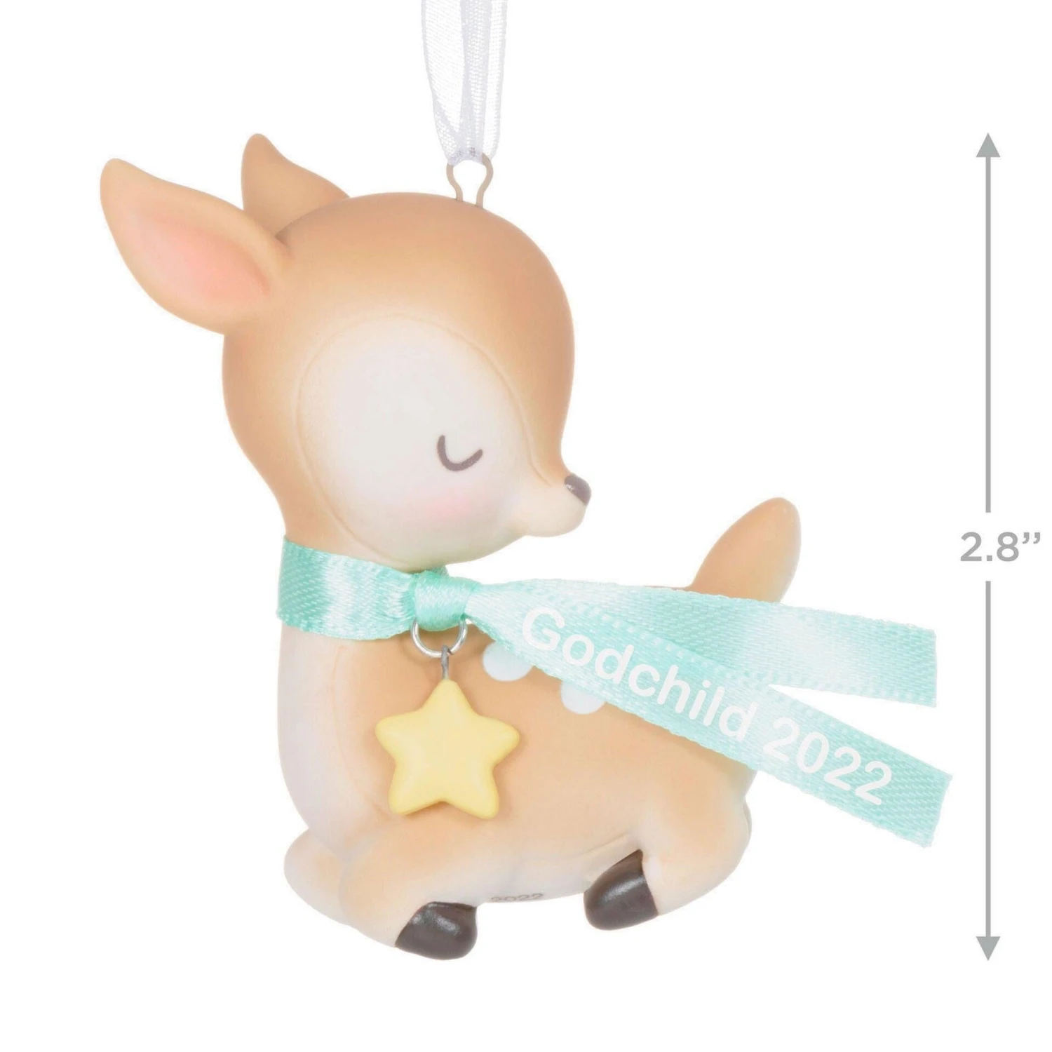 Hallmark Godchild Deer 2022 Porcelain Ornament 4 Hallmark Godchild Deer 2022 Porcelain Ornament - Image 2
