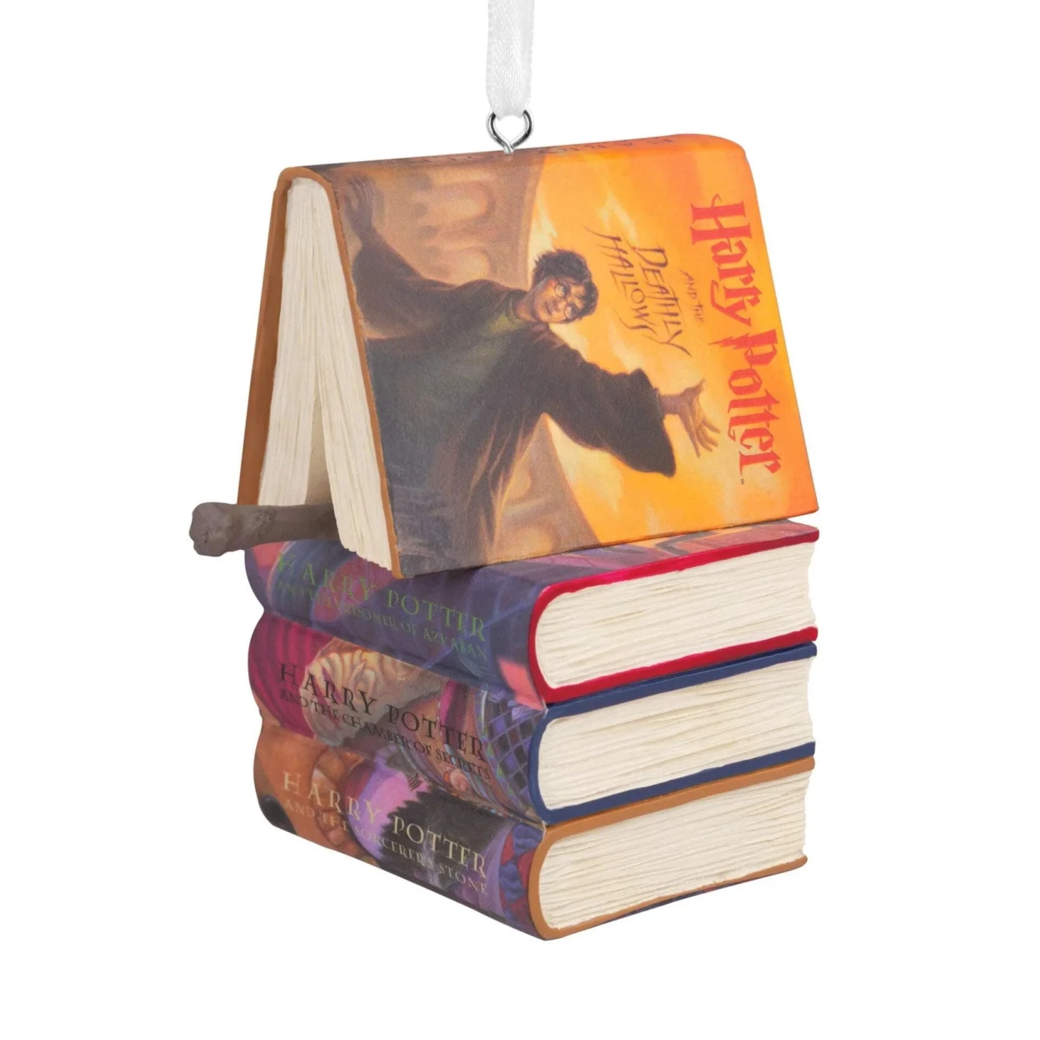 Hallmark Harry Potter Stacked Books With Wand Christmas Ornament 4 Hallmark Harry Potter Stacked Books With Wand Christmas Ornament - Image 2