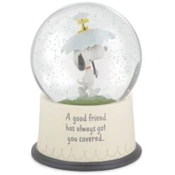 Hallmark Peanuts Snoopy And Woodstock Good Friends Snow Globe New