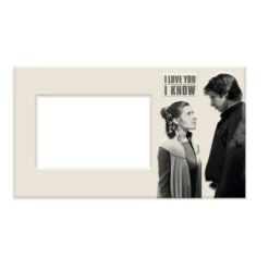 Hallmark Star Wars™ Han Solo™ And Princess Leia™ I Love You I Know Ceramic Picture Frame Holds 4"x6" Photo