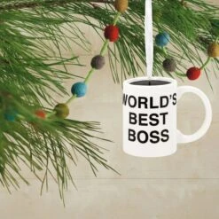 Hallmark The Office World's Best Boss Coffee Mug Christmas Ornament -Hallmark Sales Store hallmark the office world s best boss coffee mug christmas ornament 3