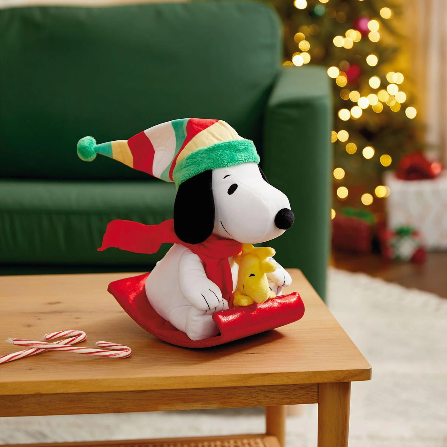 Hallmark Peanuts® Sledding Snoopy And Woodstock Musical Plush With Motion, 10" 4 Hallmark Peanuts® Sledding Snoopy And Woodstock Musical Plush With Motion, 10" - Image 2