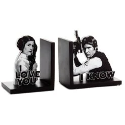 Hallmark Star Wars Han Solo And Princess Leia Bookends, Set Of 2 Desk Accessories Sci-Fi
