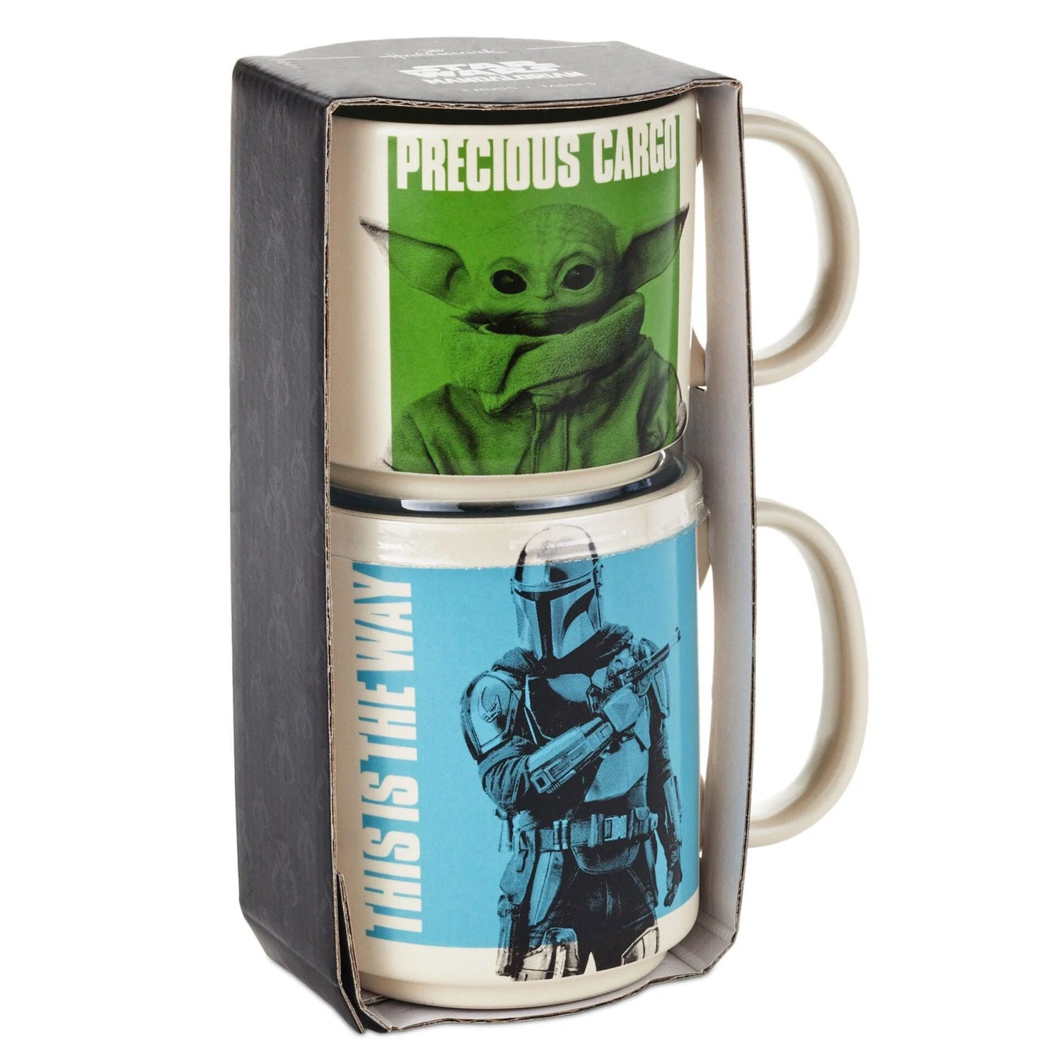 Hallmark Star Wars: The Mandalorian™ And Grogu™ Adult And Child Stacking Mugs, Set Of 2 3 Hallmark Star Wars: The Mandalorian™ And Grogu™ Adult And Child Stacking Mugs, Set Of 2
